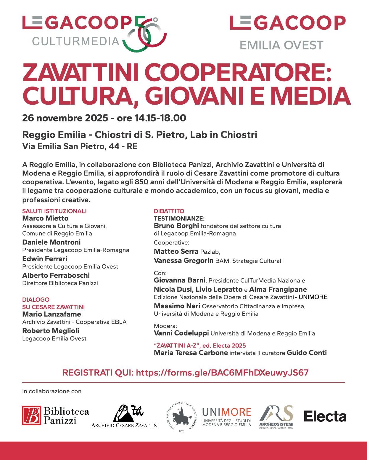ZAVATTINI COOPERATORE: CULTURA, GIOVANI E MEDIA